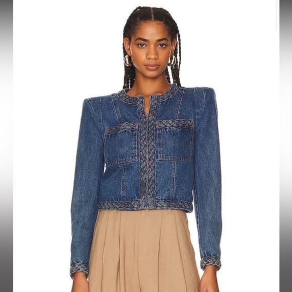 NWOT Veronica Beard Arrow Jacket Stone Bright Blue Size O. - Picture 2 of 13